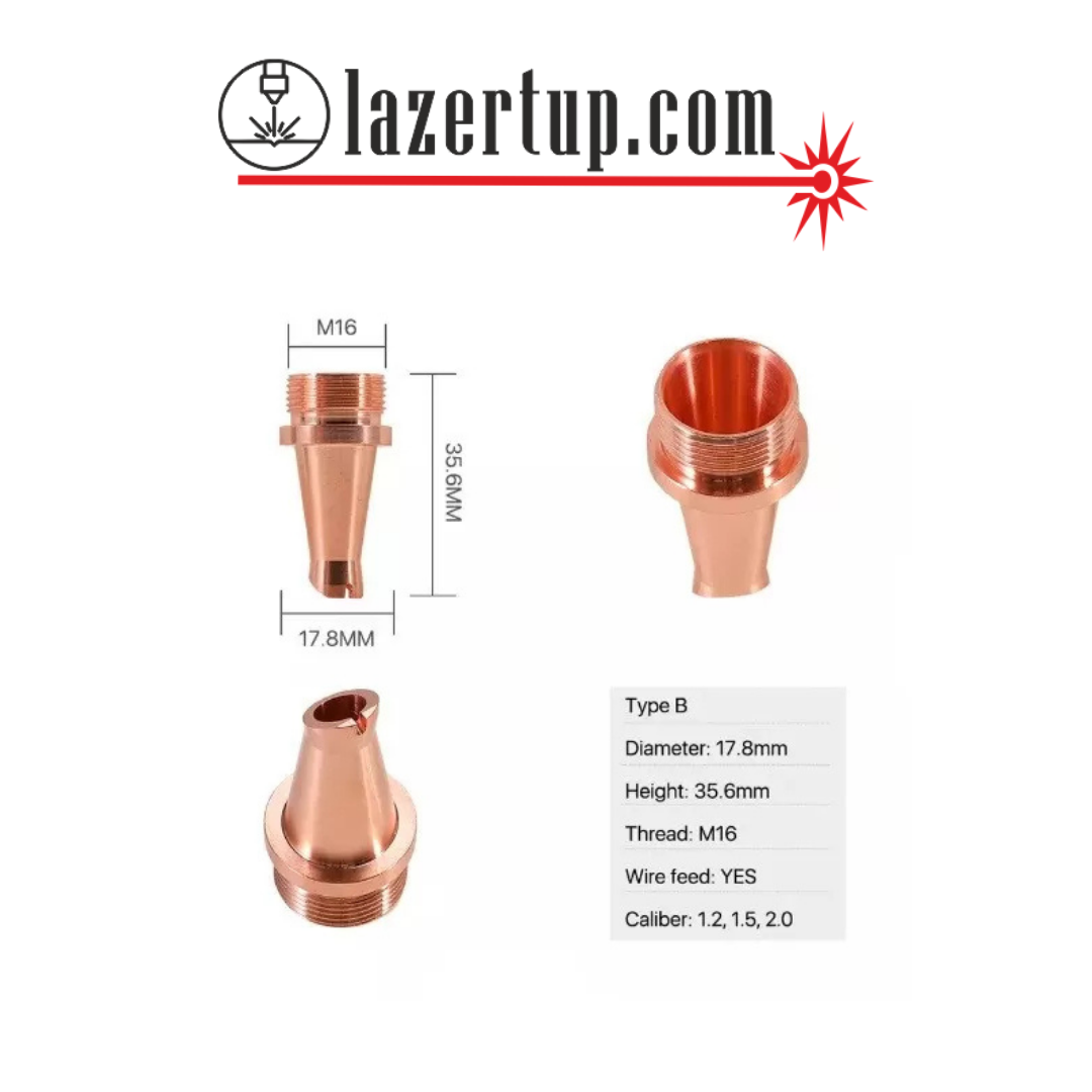 Fiber Lazer Kaynak Nozulu H35.6mm M16 Fiber Lazer Kaynak Nozulu H35.6mm M16